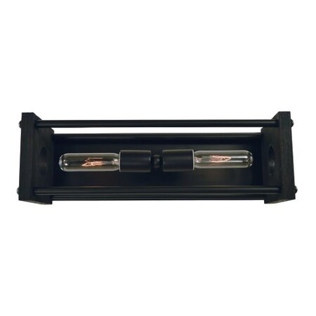 2-Light Matte Black Industria Sconce